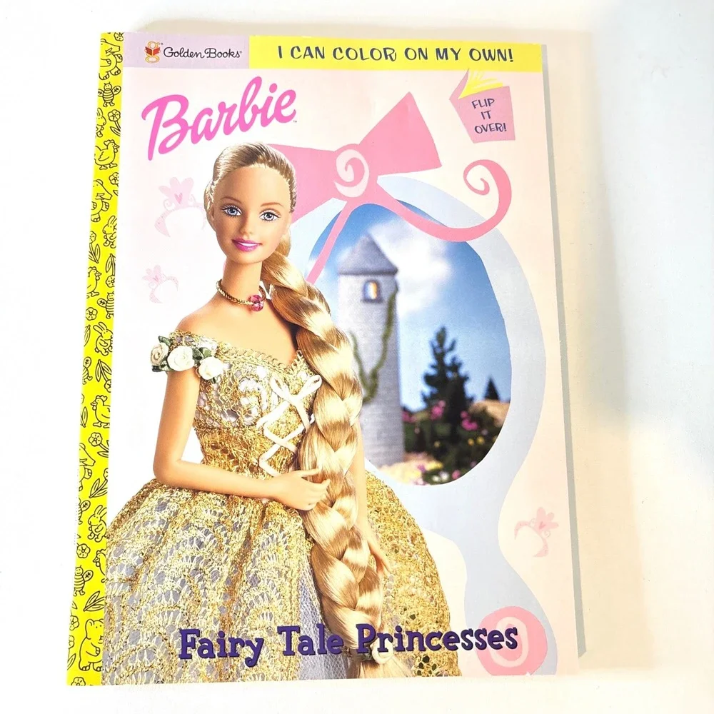 Vintage Barbie Fairy Tale Princesses Cinderella Coloring Book Golden Books 1990s